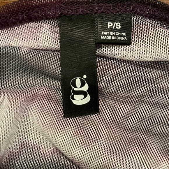 Garage Purple and white striped tie dye mesh shirt - Picture 3 of 3